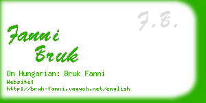 fanni bruk business card